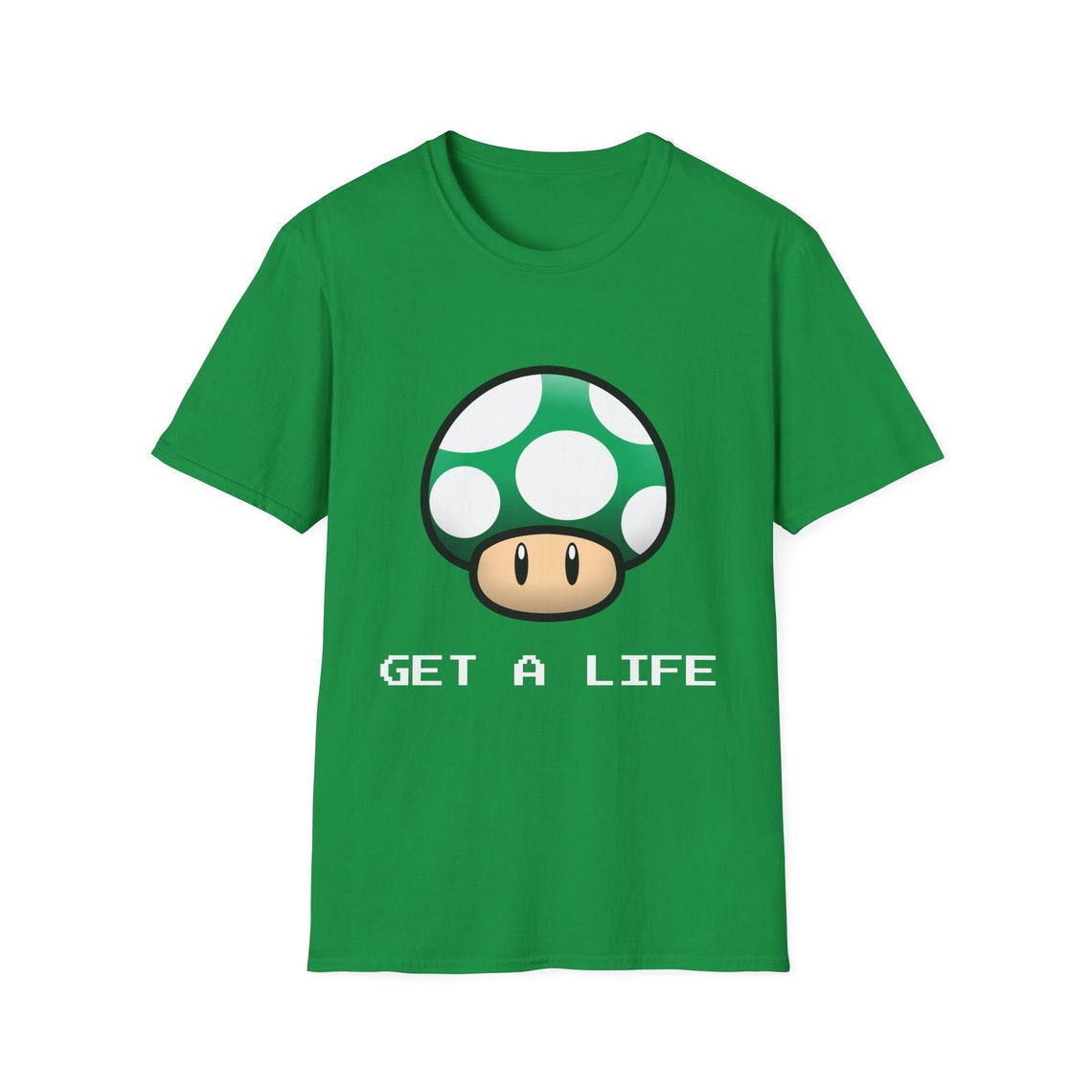 1-UP Get A Life Mario Inspired Unisex Softstyle T-Shirt image 1